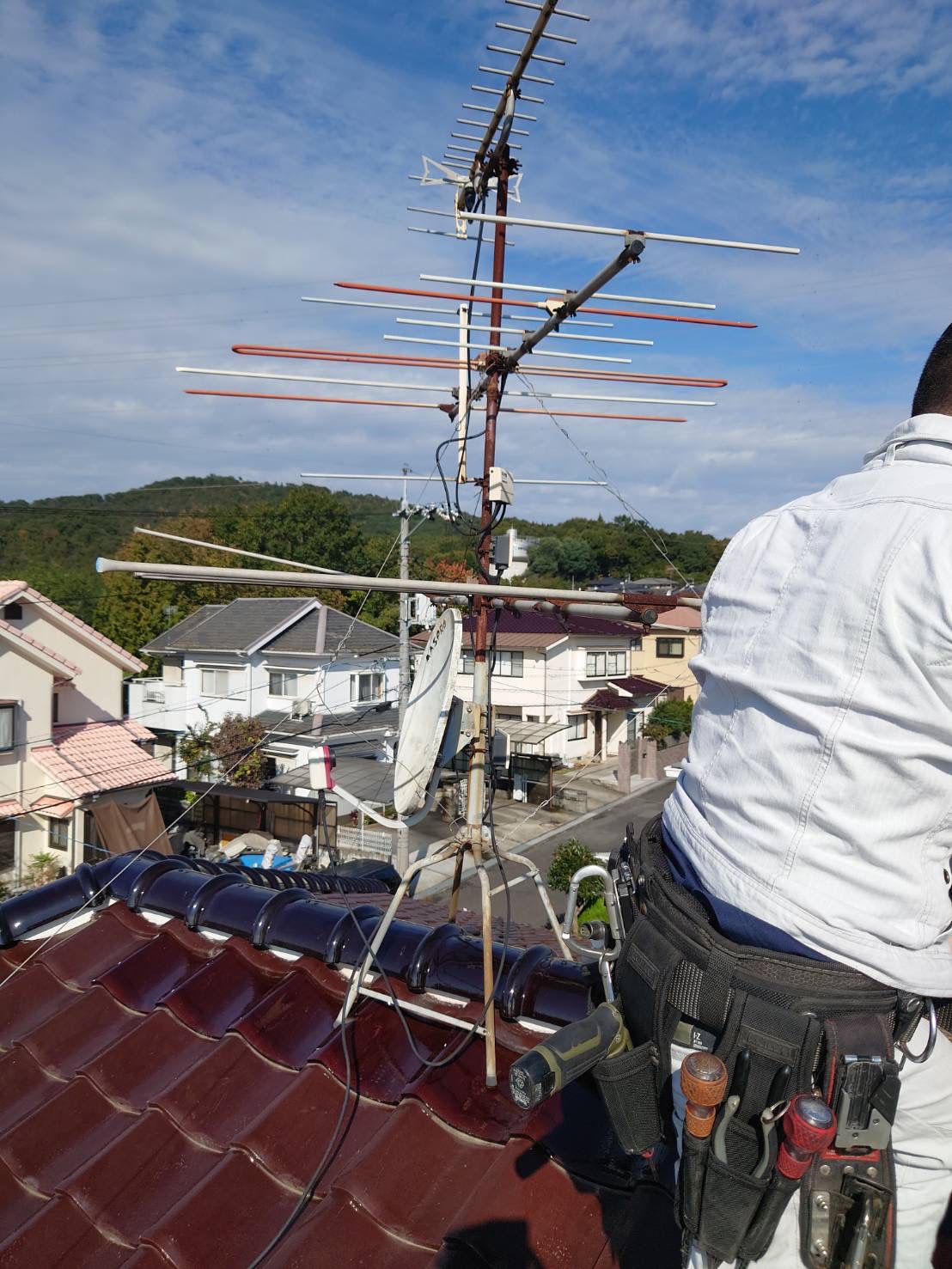 岡山県倉敷市　アンテナ工事