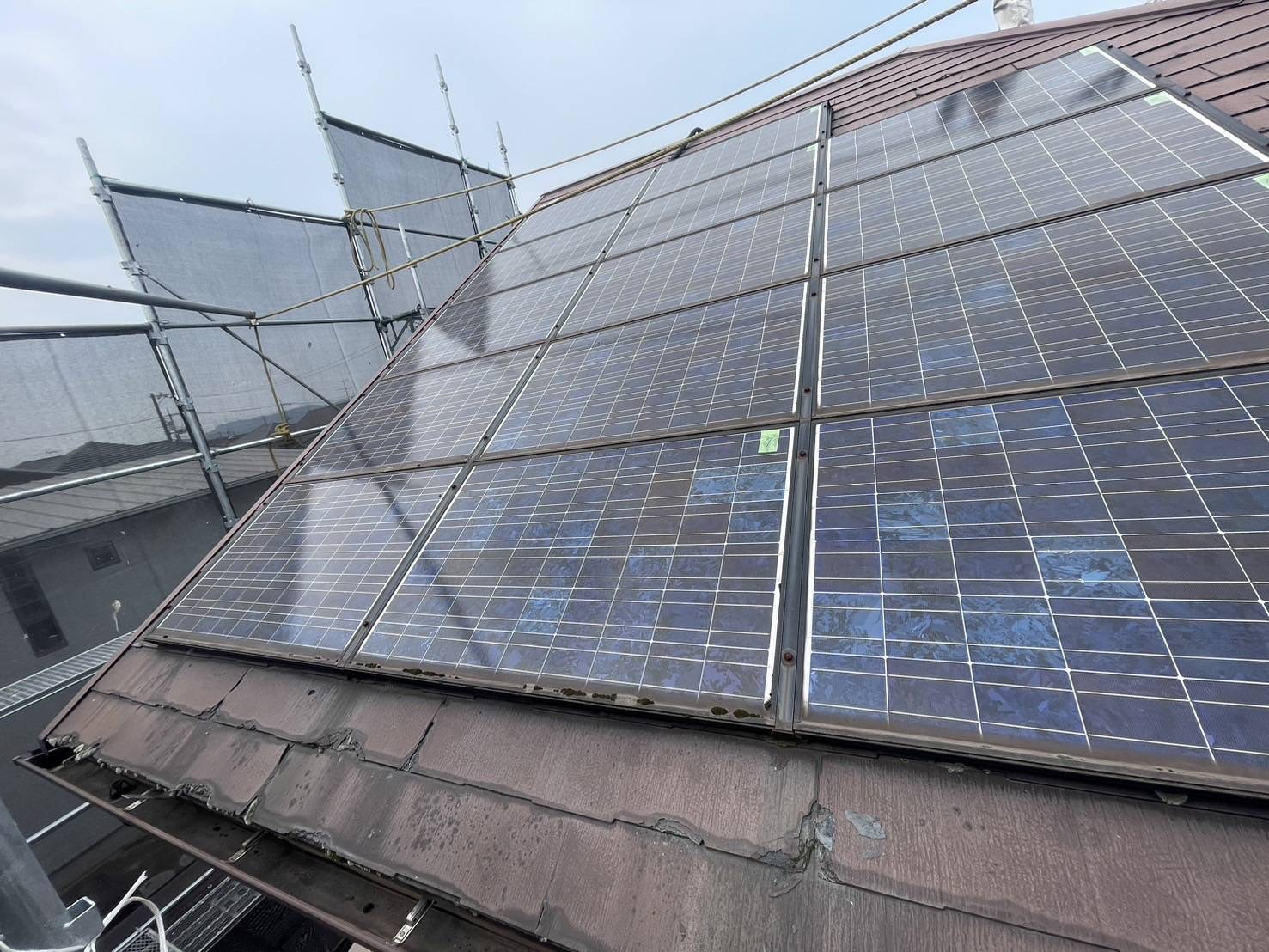 岡山県倉敷市　太陽光パネル脱着工事